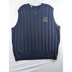Cutter Buck Ryder Cup Oakland Hills Navy Blue V-Neck Sleeveless Sweater Vest Lrg